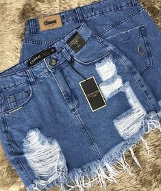 Saia Jeans Barra Desfiada Simples