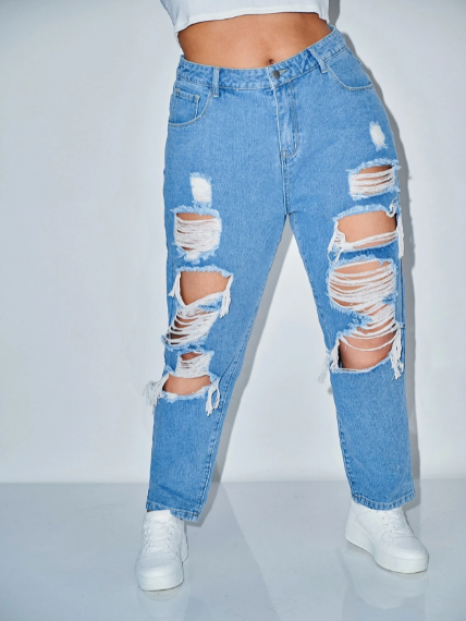 Calça Jeans Detalhada Plus Size