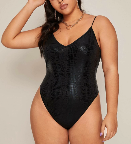 Body Sexy Estampa Pele de cobra Plus Size